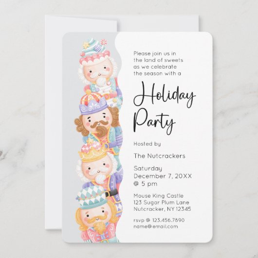 Notenkraker Kerstfeestfeestje Kaart (Voorkant)