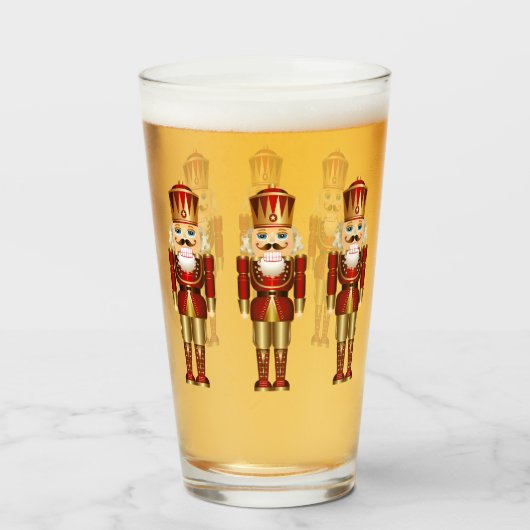 Notenkraker Kerstgeschenk Decoratief Bier Glas (Voorkant gevuld)