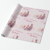 Notenkraker Kerstmis Aangepaste Naam op Zacht Roze Cadeaupapier (Uitgerold)
