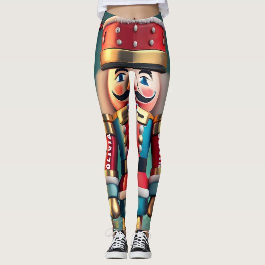 Notenkraker Kerstmis Gepersonaliseerde Vrouwen Leggings (Voorkant)