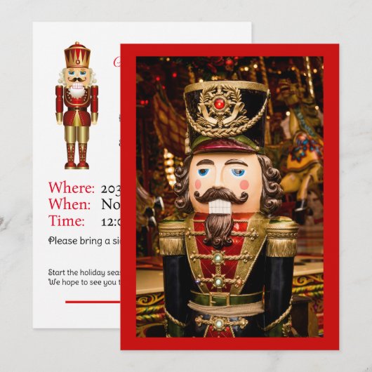 Notenkraker Kerstmis Lunch Party Thema Aangepaste Kaart (Voorkant / Achterkant)