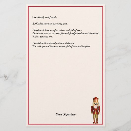 Notenkraker Kerstmis Nieuwsbrief Briefpapier (Voorkant)