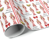 Notenkraker Kerstmis Personaliseer bericht Cadeaupapier (Rol Hoek)