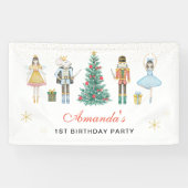 Notenkraker Kerstmis Verjaardagsbanner Spandoek (Horizontaal)