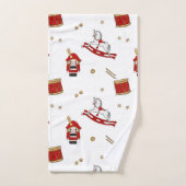 Notenkraker kerstpatroon bad handdoek (Handdoek)