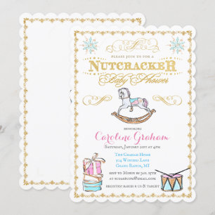 Notenkraker Kerstvakantie Baby Shower Uitnodiging