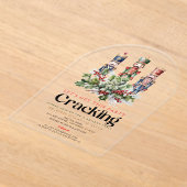 Notenkraker kraken kerstvakantie feest acryl uitnodigingen (Laagn)