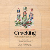 Notenkraker kraken kerstvakantie feest acryl uitnodigingen (Voorkant)
