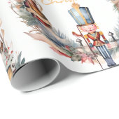 Notenkraker Krans Gelukkig Kerstfeest Cadeaupapier (Rol Hoek)
