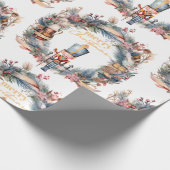 Notenkraker krans Vrolijk Kerstfeest Cadeaupapier (Hoek)