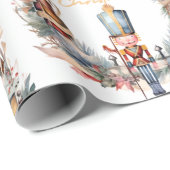 Notenkraker krans Vrolijk Kerstfeest Cadeaupapier (Rol Hoek)