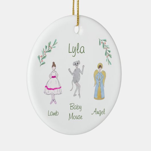  notenkraker lam/Baby muis/engel Keramisch Ornament (Rechts)