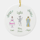  notenkraker lam/Baby muis/engel Keramisch Ornament (Voorkant)