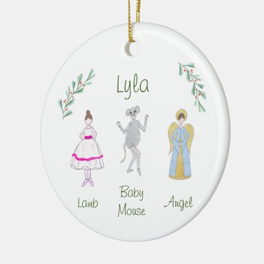  notenkraker lam/Baby muis/engel Keramisch Ornament (Links)