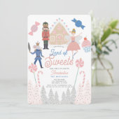 Notenkraker Land van snoep Roze 1e verjaardag Kaart (Staand voorkant)