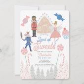 Notenkraker Land van snoep Roze Verjaardag Kaart (Voorkant)