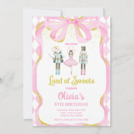 Notenkraker Land van snoepjes Fairy Pink Uitnodigi Kaart