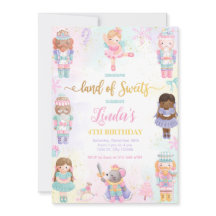 Notenkraker Land Van Snoepjes Fee Roze Uitnodiging