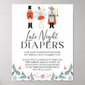Notenkraker Late Night Luier Kerst Baby shower Poster (Voorkant)