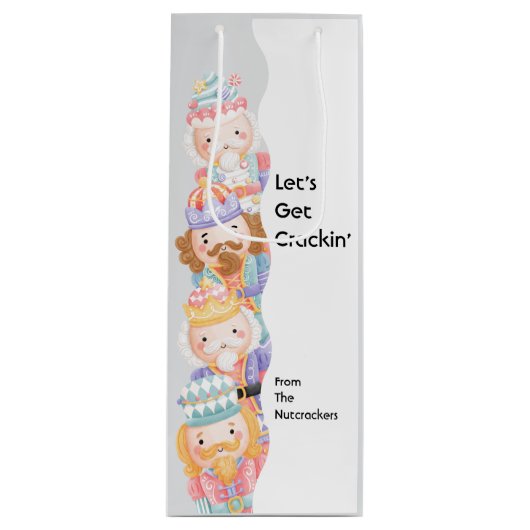 Notenkraker Let's Get Crackin' Christmas Wijn Cadeautas (Voorkant)