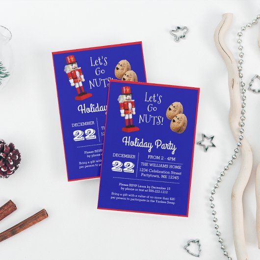 Notenkraker Let's Go Nuts Blue Kleine Vakantie Kaart