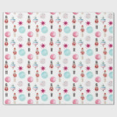 Notenkraker Leuk Kleurrijke Kerst Cadeaupapier (Vlak)