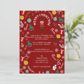 Notenkraker Magic Christmas Party Kaart (Staand voorkant)