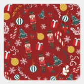 Notenkraker magisch patroon vierkante sticker (Voorkant)