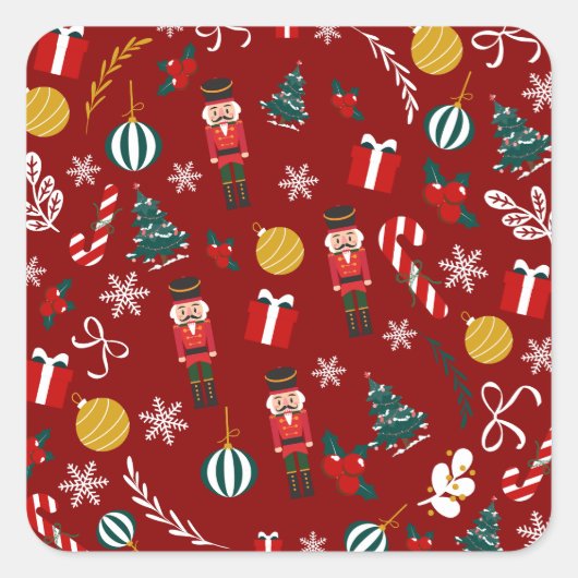 Notenkraker magisch patroon vierkante sticker (Voorkant)