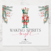 Notenkraker maken van geesten Bright Christmas Gif Likeurfles Etiket (Enkel label)