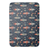 Notenkraker Marine Blauw Feestelijke Kerstmis Badmat (Voorkant Verticaal)