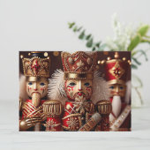 Notenkraker met gouden kroon feestdagenkaart (Staand voorkant)