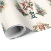 Notenkraker met kerstboom  patroon cadeaupapier (Rol Hoek)