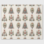 Notenkraker met kerstboom  patroon cadeaupapier (Vlak)