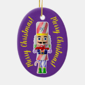 Notenkraker met kleine rode vrachtwagen keramisch ornament (Achterkant)