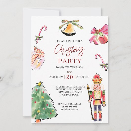 Notenkraker moderne schets kerstfeest kaart (Voorkant)