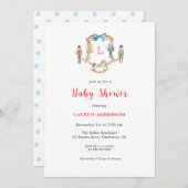 Notenkraker Monogram kam Kerst Baby shower Kaart (Voorkant / Achterkant)