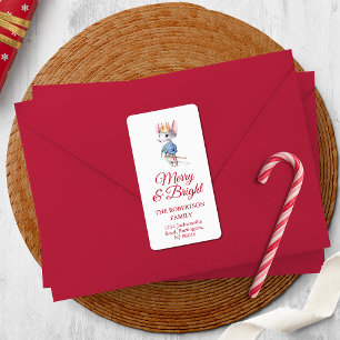 Notenkraker Muis Kerst Retouradres Sticker