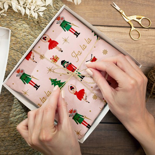 Notenkraker Muis Koning Roze Ballet Kerstmis Tissuepapier