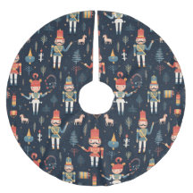 Notenkraker Navy Blauwe Patroon Kerstboom Rok