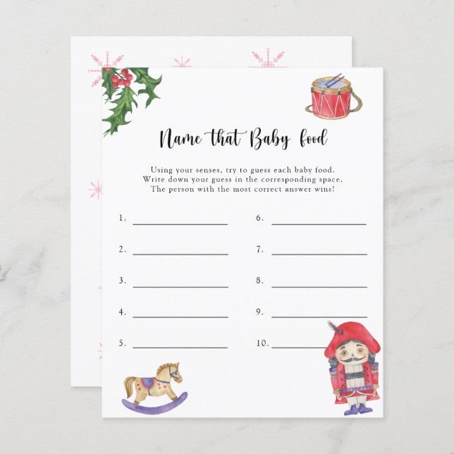 Notenkraker - Noem dat baby voedsel douche spel (Voorkant / Achterkant)