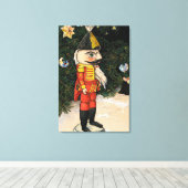 notenkraker onder kerstboom canvas afdruk (Insitu (Houten vloer))