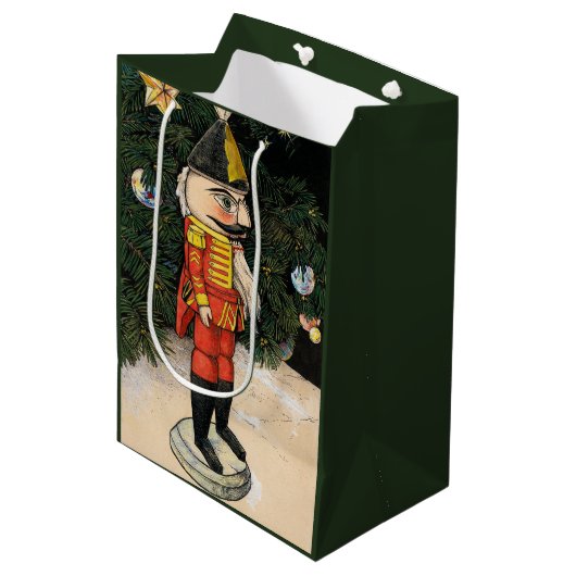  notenkraker onder kerstboom medium cadeauzakje (Voorkant Gekanteld)