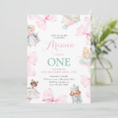 Notenkraker Onederland Meisje Eerste Verjaardag Kaart (Staand voorkant)