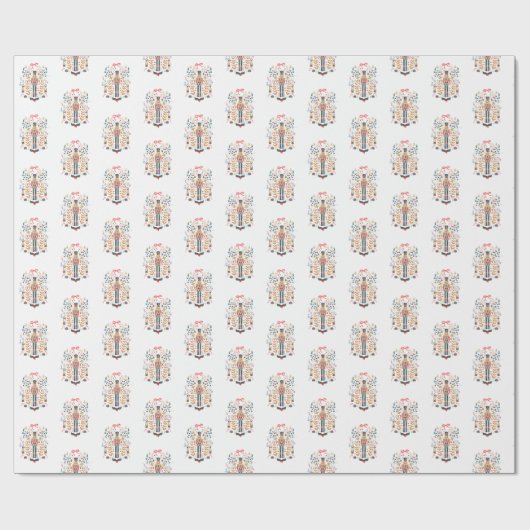 Notenkraker ontwerp kerst inpakpapier (Vlak)