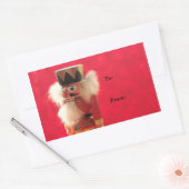 Notenkraker op rood cadeau label stickers (Envelop)