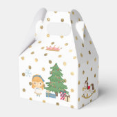 Notenkraker op witte en gouden polka dot bedankdoosjes (Achterkant)