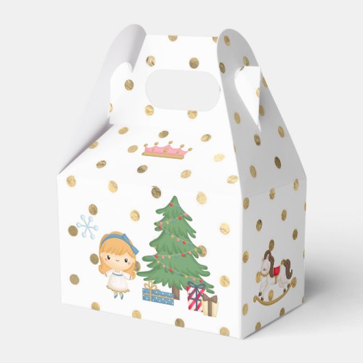 Notenkraker op witte en gouden polka dot bedankdoosjes (Achterkant)