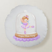 Notenkraker Paarse Sugar Plum Fairy Christmas Rond Kussen (Voorkant)