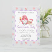 Notenkraker Pastel Christmas Secret Santa Party Kaart (Staand voorkant)